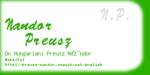 nandor preusz business card